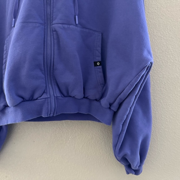PopFlex Cloud Full Zip Hoodie Small Med Violet Cotton Fleece Casual Activewear - Picture 7 of 9